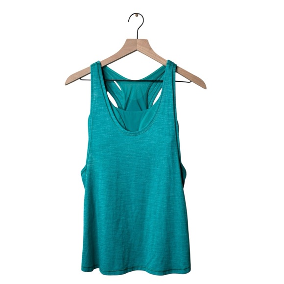 Lululemon Glide and Stride Tank Heathered Viridian Green Workout Top - Picture 4 of 12